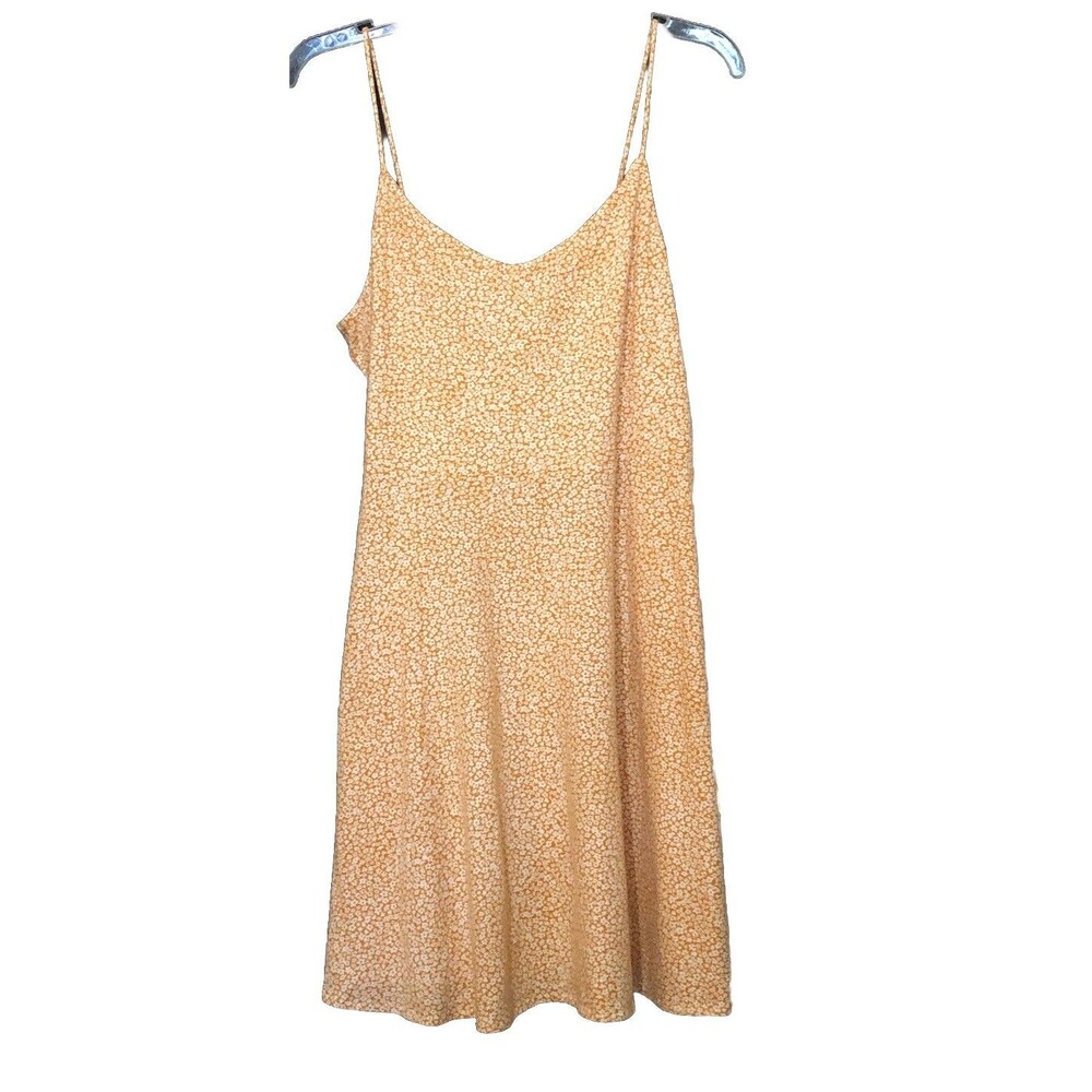 American Eagle Yellow Floral Cami Mini Sun Dress Cotton Size Medium